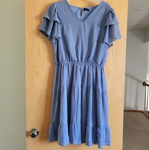 Mikarose Blue Flutter Sleeve Dress